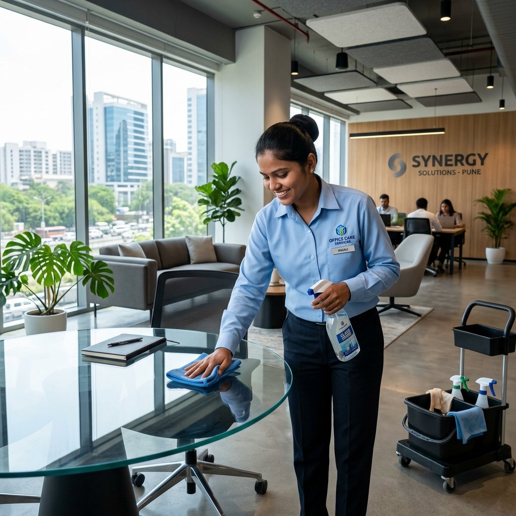 Indian corporate housekeeping professional cleaning modern office